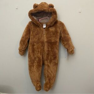 Carter's Brown Fleece Bear Footie